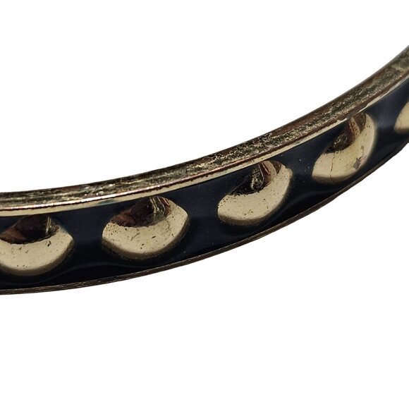 Elegant Gold Tone Black Studded Bangle Bracelet Punk Gothic Steam Punk Fashion - Picture 3 of 4